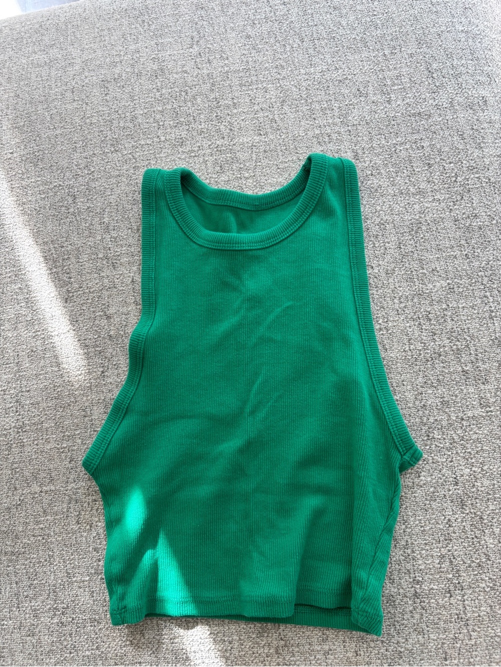 Zara Green Ribbed Tank Top